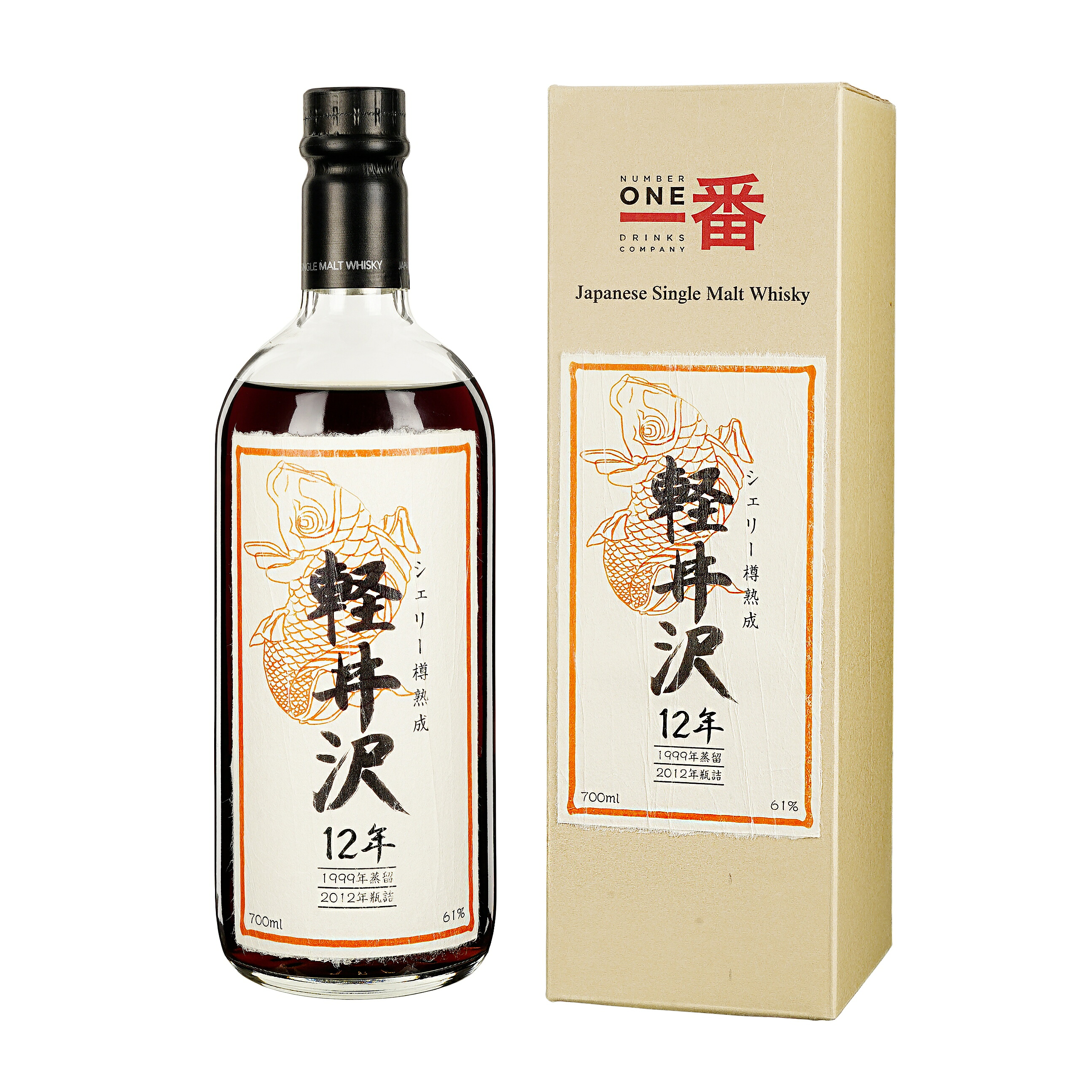 【東京都内限定発送】Karuizawa 一番 軽井沢 12年 シェリー樽熟成 1999-2012 錦鯉ラベル オレンジ 61％ 700ml ジャパンニーズ ウイスキーJapanese Whisky 国産ウイスキー 箱付き｜selead shop