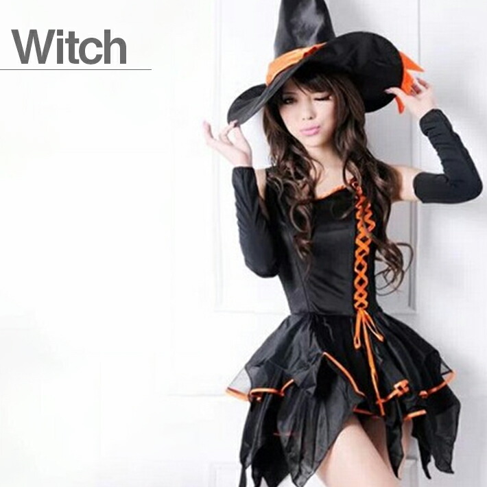 UN-GO 因果 /帽子+尾付き　ハロウィン イベント仮装 コスチューム コスプレ衣装 楽天市場】コスプレ衣装 魔女 ウィッチ 【レディース用 帽子付き
