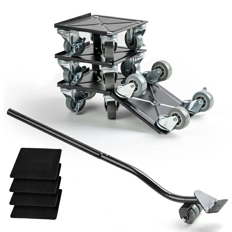 【最安挑戦！57%OFF＆12965円→6483円!】家具移動 ヘルパー 360°回転 引っ越し ドーリー ヘルパーセット 移動キャリー 台車 自由組み立て 延長可能 キャスター 重物 滑り止めパット付き ミニ台車 金属製 持ち上げる 便利グッズ 最大1300kg