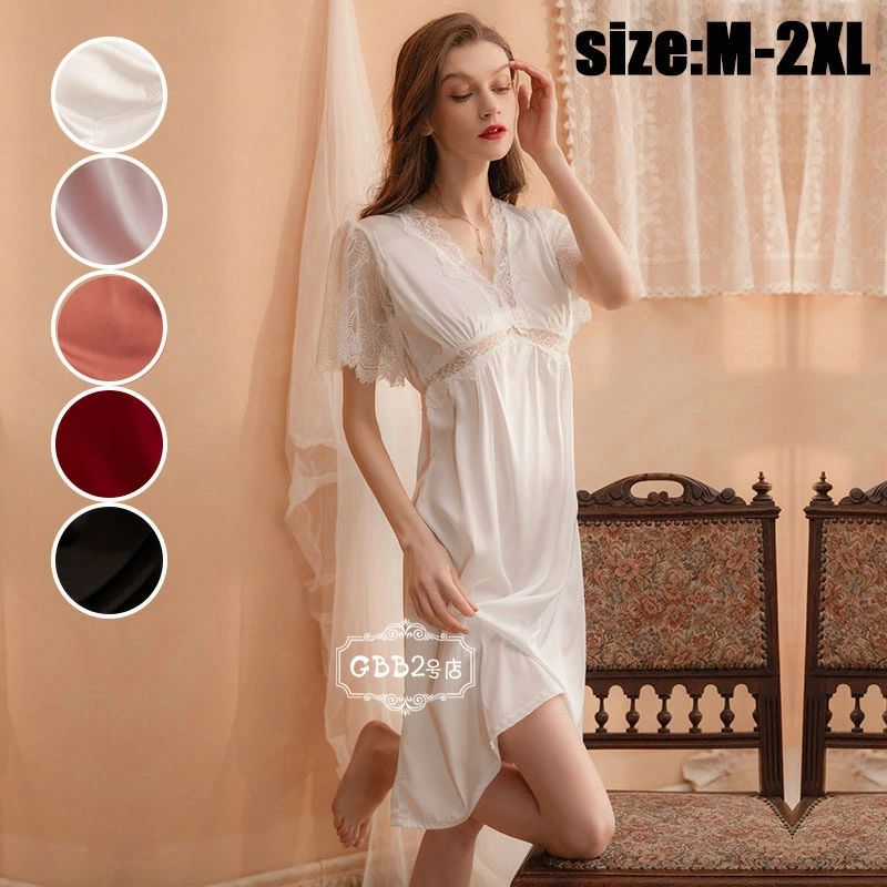 楽天市場】ネグリジェ ワンピース ロング レディース パジャマ 半袖 夏