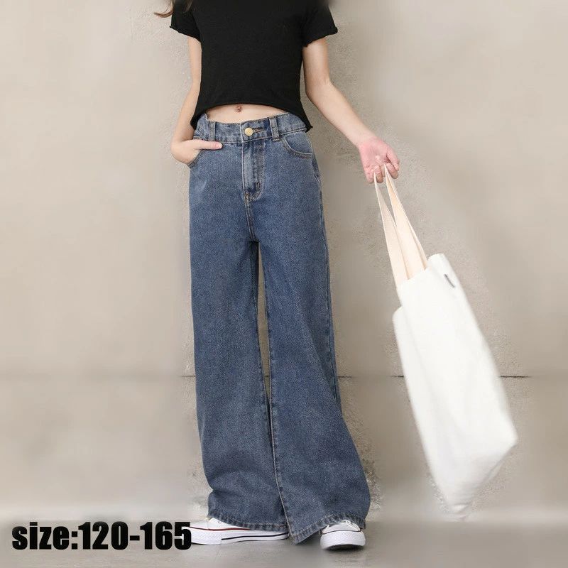 【最安挑戦！55%OFF＆17552円→9194円!】ガウチョパンツ キッズデニムパンツ マキシ丈 子供服 長ズボン ワイドパンツ パンツ 春夏 女の子 ジーンズ ジーパン カジュアル ロングパンツ ゆったり ボトムス キッズ こども 可愛い きれいめ