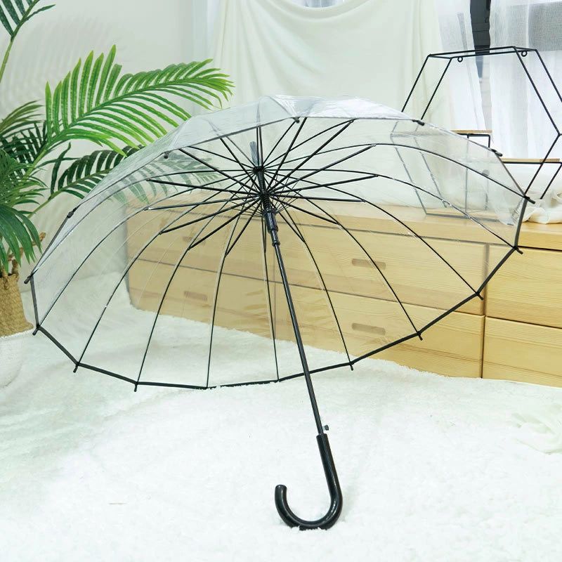 【最安挑戦！55%OFF＆16086円→8426円!】長傘 レディース メンズ 長柄 雨傘 透明傘 折れない オシャレ 女性用 16本骨 8本骨 おしゃれ かわいい きれいめ 3タイプ ボタン手動開閉式 直径97cm 長傘 透明