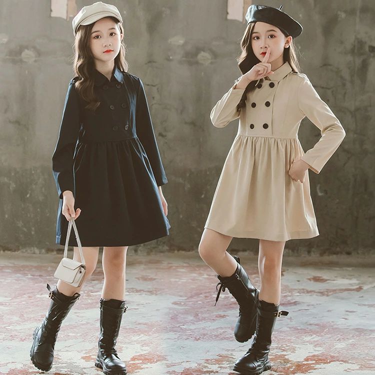 【最安挑戦！55%OFF＆17111円→8963円!】韓国子供服 ワンピース レデイース 女の子 可愛い きれいめ 膝丈ワンピース ゆったり カジュアル 舞台 通学 2色 お姫様 秋冬 キッズ 長袖 おしゃれ