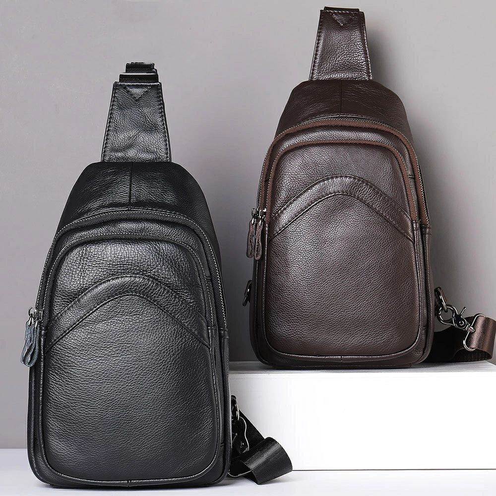 【最安挑戦！55%OFF＆15918円→8338円!】本革 メンズ チェストバッグ 軽量 コンパクト 大容量 ビジネス アウトドア 旅行 通勤 日常使いに最適 3色展開 新作 多機能 防水加工 耐久性抜群