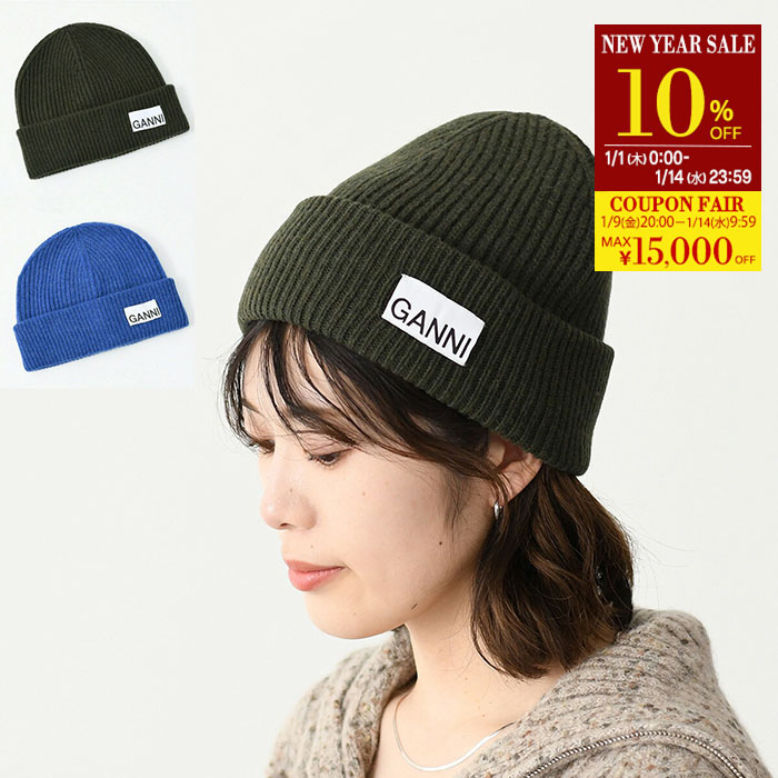 楽天市場】ガニー 帽子 ニット帽 ビーニー ブラック レディース GANNI