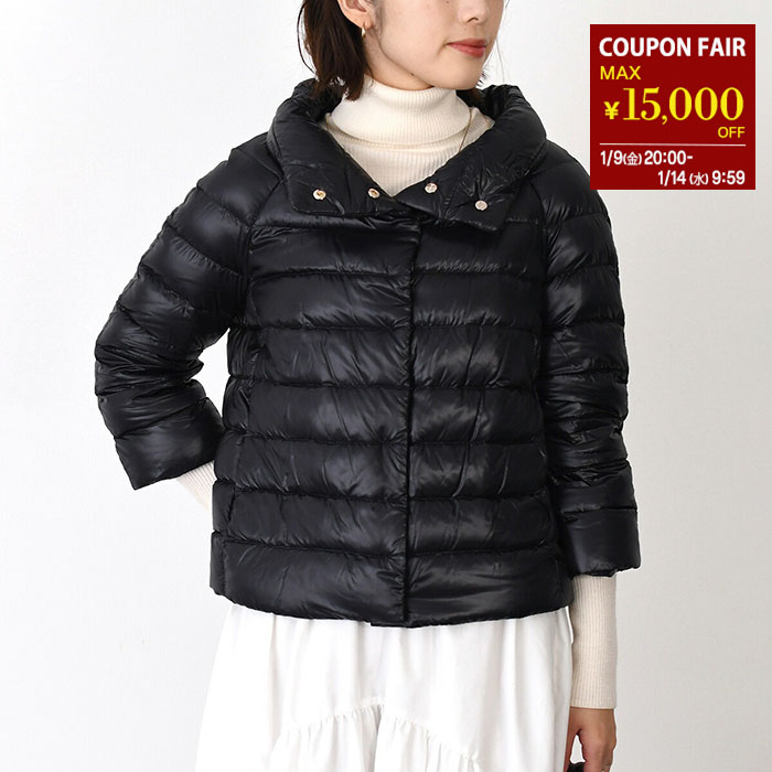 未使用級✨HERNO ツイードジャケット　ライトダウン　切り替え　ロゴプレート 未使用級✨HERNO ツイードジャケット ライトダウン 切り替え ロゴ