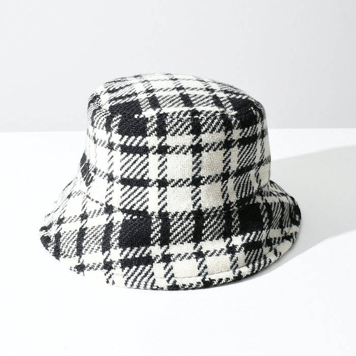 MIU MIU ミュウミュウ 5HC196 ハット チェック 白 ロゴ プレゼント HAT