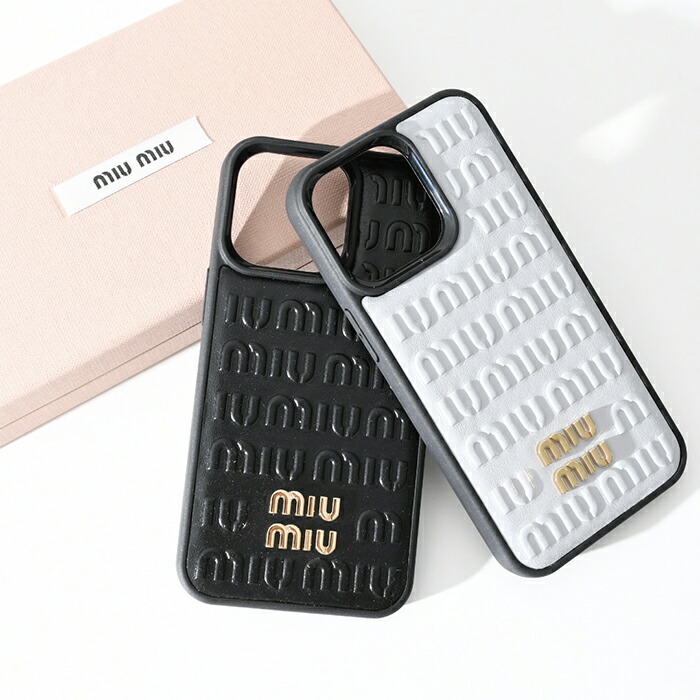 送料無料でお届けします MIU ミュウミュウ スマホケース アイフォンケース iPhoneケース エンボス ロゴ レザー iPhone 13Pro  スマホカバー 5ZH149 2F5X レディース ブラック ライトブルー 人気 ギフト プレゼント おすすめ fucoa.cl