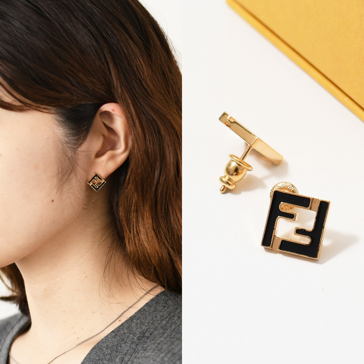 FENDI ピアス FOREVER 8AK320 B08 FF柄 フェンディ FENDI FENDI ピアス FOREVER 8AK320 B08 FF柄