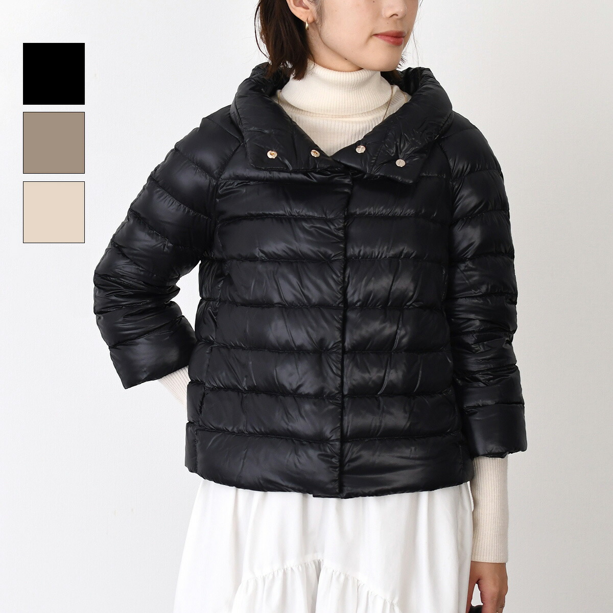 楽天市場】ヘルノ ダウンジャケット コート ケープ ブラック