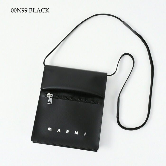 【最大12,000円オフクーポン】MARNI マルニ バッグ ショルダーバッグ シューレースストラップ付きポーチ SBMQ0036A1 P5769 メンズ ユニセックス ブラック ミニバッグ