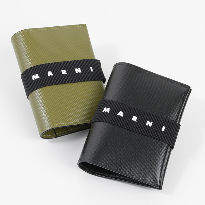 楽天市場】MARNI マルニ カードホルダー コンパクト カードケース PFMI0078A0 P5769 メンズ ユニセックス ブラック グリーン  ロゴ 二つ折り カード入れ クレジットカードケース : セレクトショップFELICE