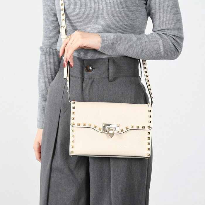 VALENTINO ヴァレンティノ バレンチノ ロック スタッズ ショルダーバッグ スモール クロスボディBAG カーフスキン WW2B0181VSF