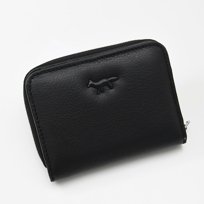 ✨美品✨MAISON KITSUNE ラウンドファスナー 二つ折り財布ブラック ✨美品✨MAISON KITSUNE ラウンドファスナー 二つ折り ブラック
