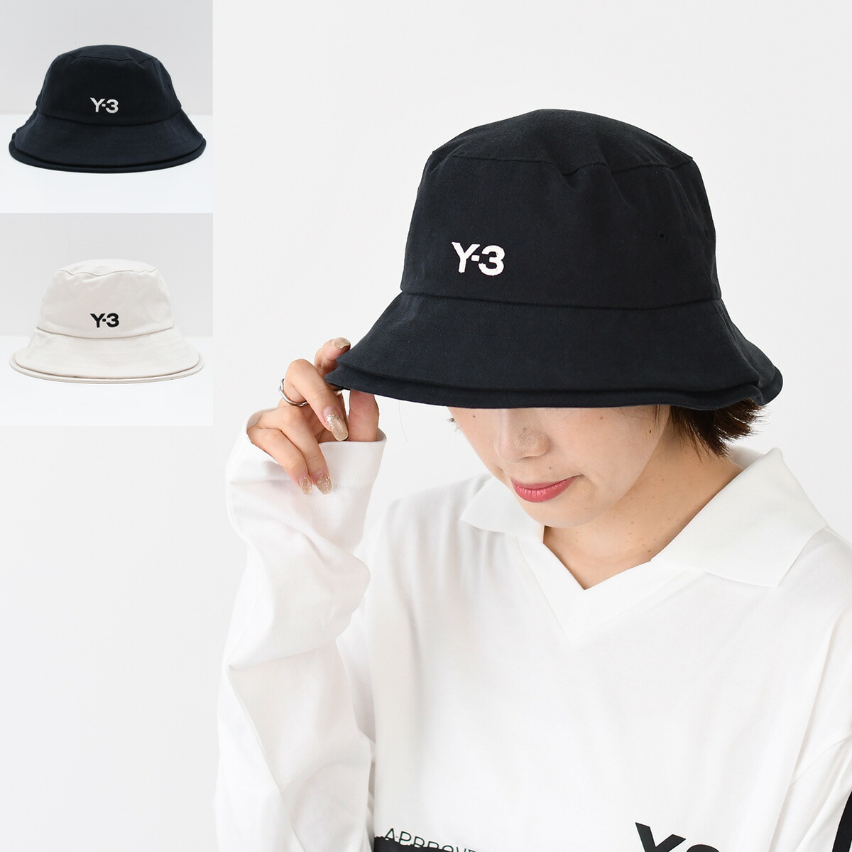 Y-3 ワイスリー 帽子 バケットハット バケハ STRP B HAT JN7192 JM9039 レディース ユニセックス ブラック ホワイト ロゴ