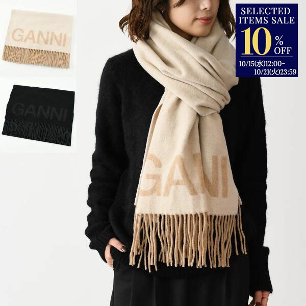 楽天市場】GANNI ガニー マフラー Graphic Wool Scarf A6668