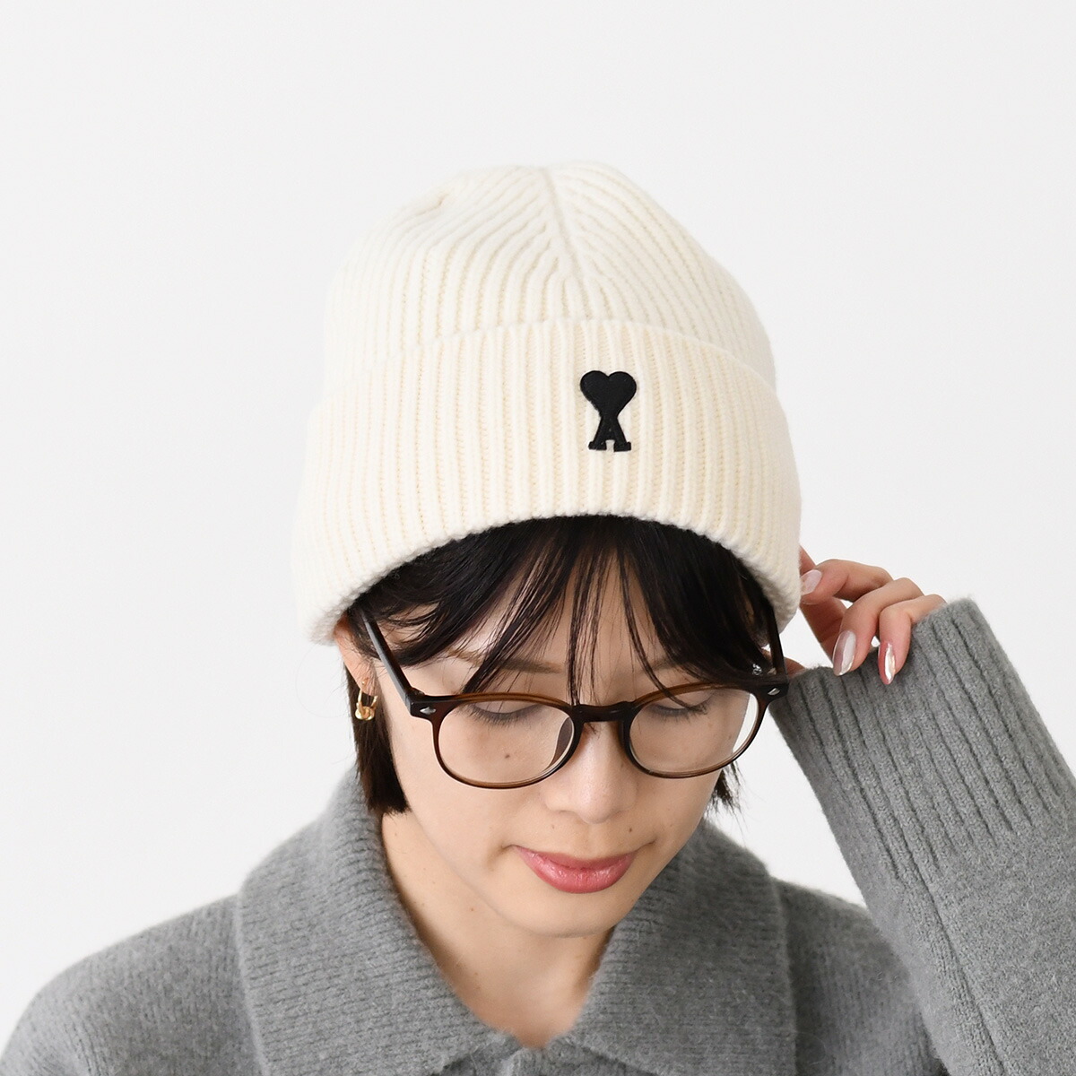 楽天市場】ami paris アミパリス ニット帽 ADC BEANIE UHA235.018