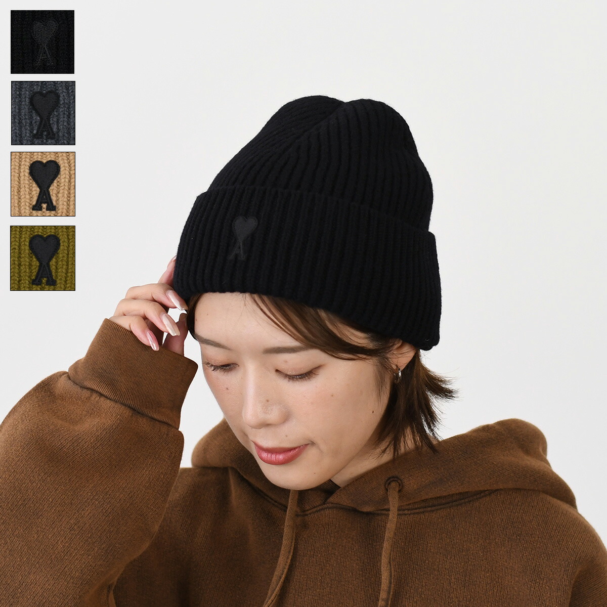 Ami Paris アミパリス　ニット帽 ビーニー キャメル Ami Paris アミパリス ニット帽 ビーニー キャメル Ami Paris