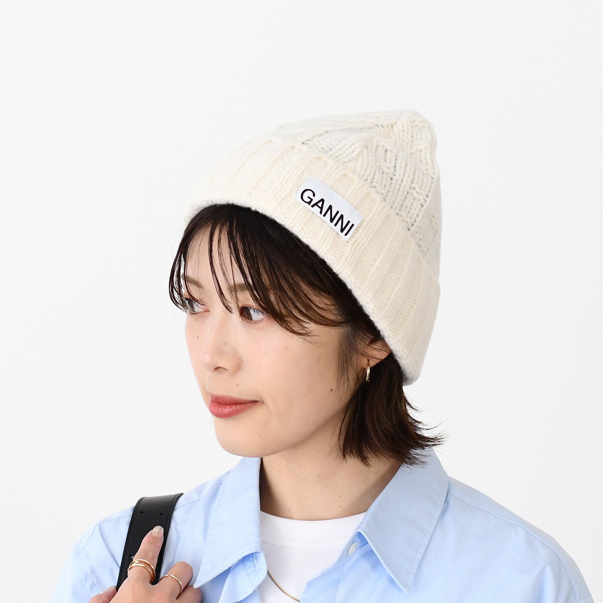 楽天市場】GANNI ガニー ニット帽 Cable Beanie ケーブル ビーニー