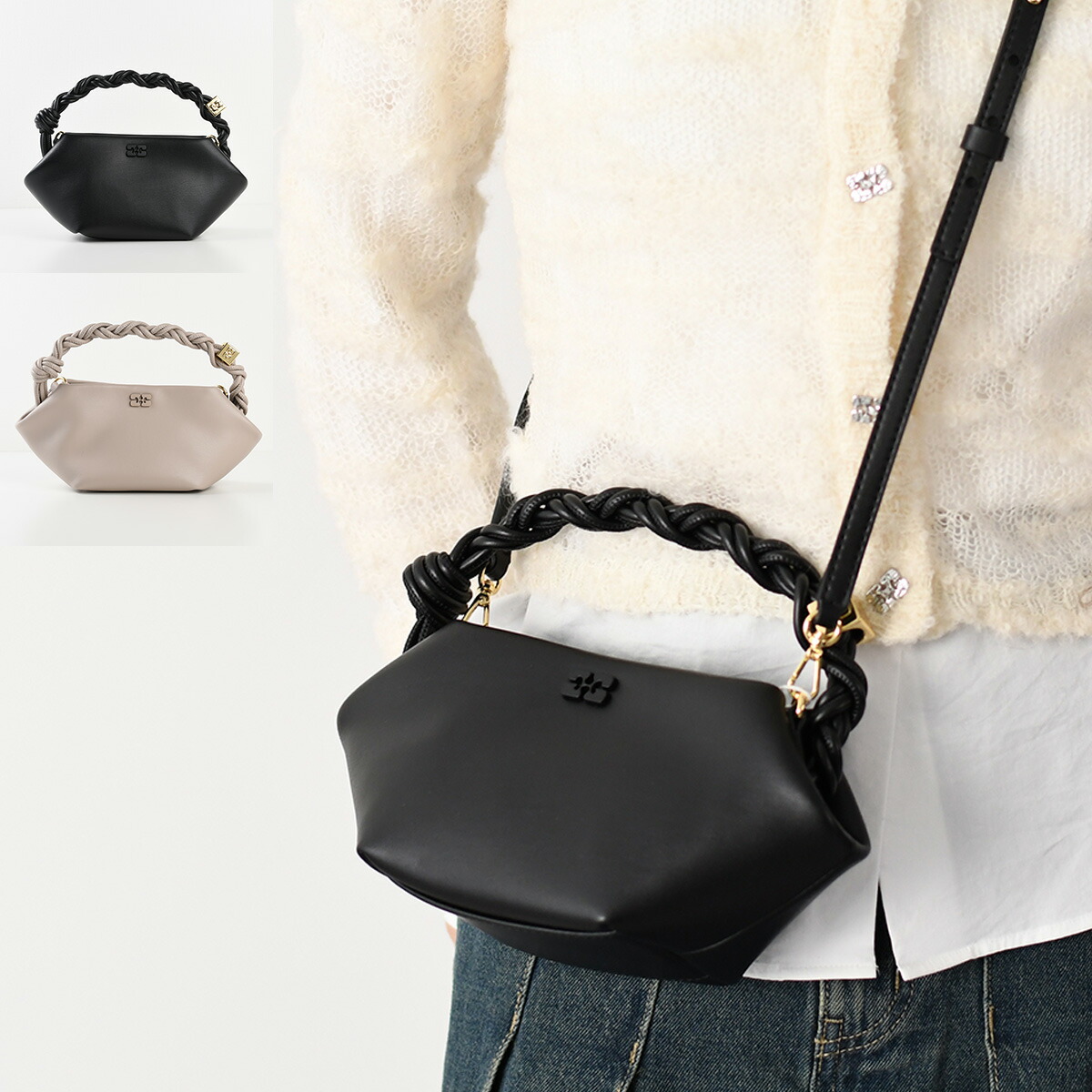 楽天市場】GANNI ガニー ノット バッグ MINI KNOT ハンドバッグ