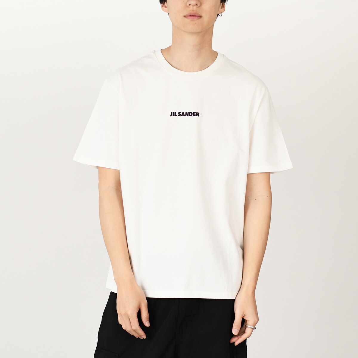 ジルサンダー ビッグシルエットTシャツ ロゴプリント 半袖 ホワイト S JIL SANDER＜ジル サンダー＞ロゴ入りロングスリーブTシャツ