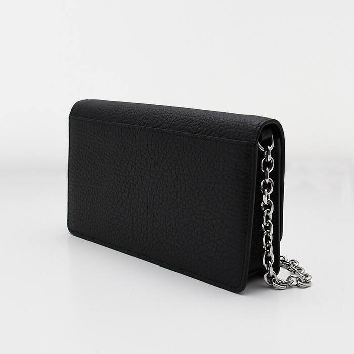 MAISON MARGIELA メゾン マルジェラ 財布 バッグ フラグメントケース 4ステッチ ラージ チェーン ウォレット BAG SA3UI0008 P4455 レディース ユニセックス 黒 ブラック ショルダーバッグ レザー 牛革 本革 肩掛け 斜め掛け
