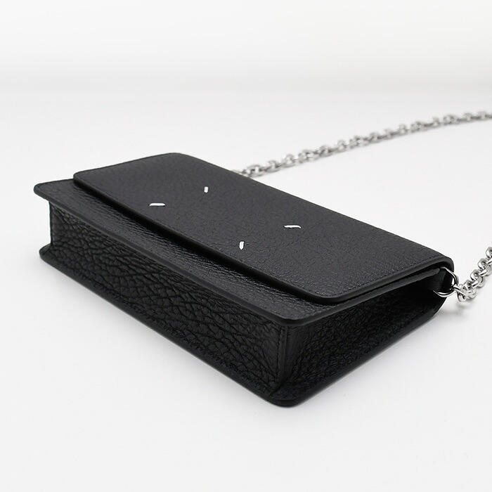 MAISON MARGIELA メゾン マルジェラ 財布 バッグ フラグメントケース 4ステッチ ラージ チェーン ウォレット BAG SA3UI0008 P4455 レディース ユニセックス 黒 ブラック ショルダーバッグ レザー 牛革 本革 肩掛け 斜め掛け