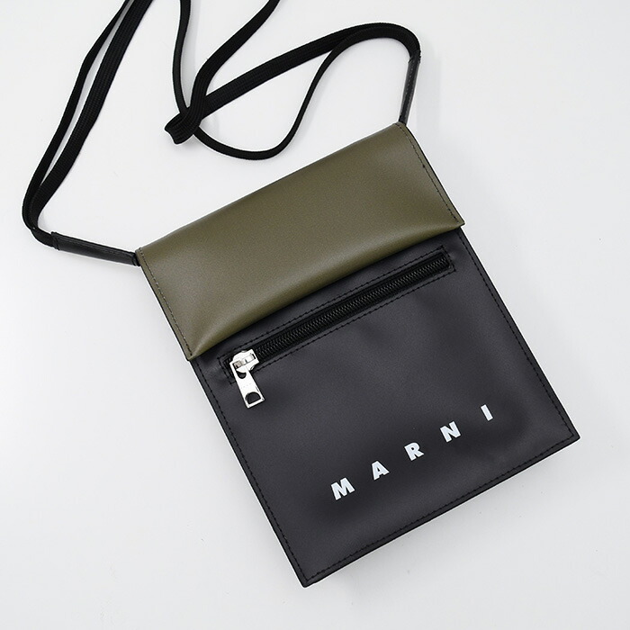 程度良好　使用少　marni　マルニ　サコッシュ　ホワイト＆ブラック MARNI マルニ ストライプミニショルダーバッグ SHMH0106A0 TN296