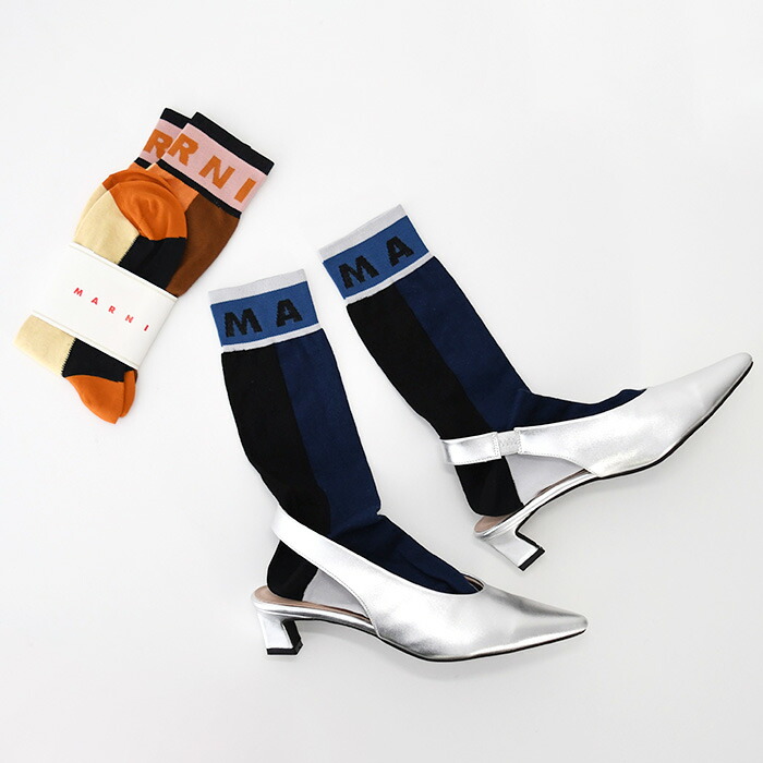 楽天市場】MARNI マルニ ラインロゴ ソックス SKZC0088Q0UFC112 黒 白