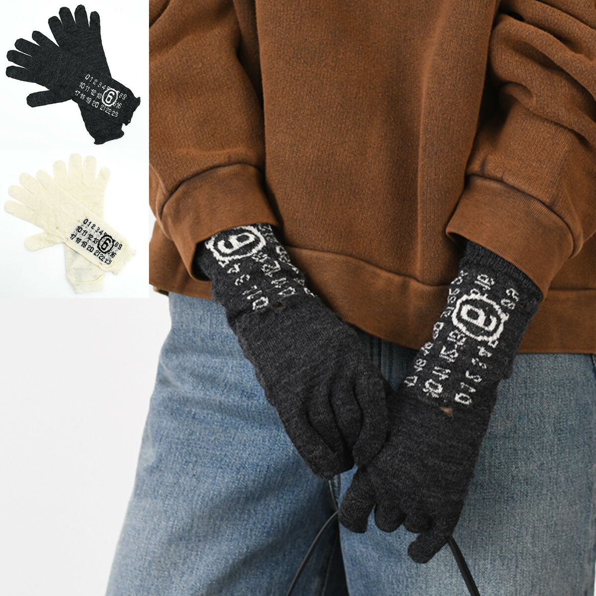 Maison Margiela フィンガーレス グローブ ミトン ネイビー Maison Margiela フィンガーレス グローブ ミトン ネイビー
