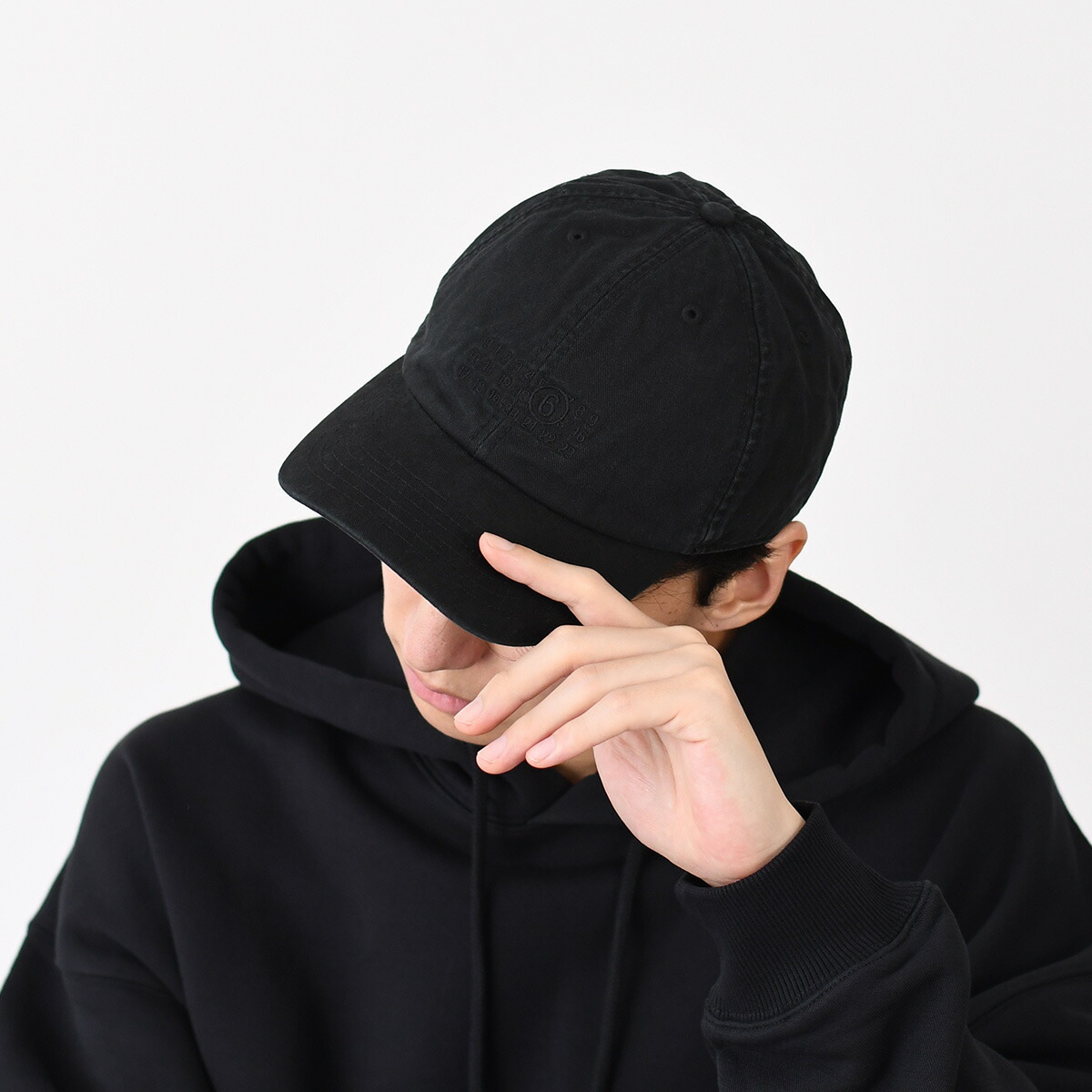 MM6 Maison Margiela ブラックキャップ S/M MM6 エムエムシックス メゾンマルジェラ ベースボールキャップ