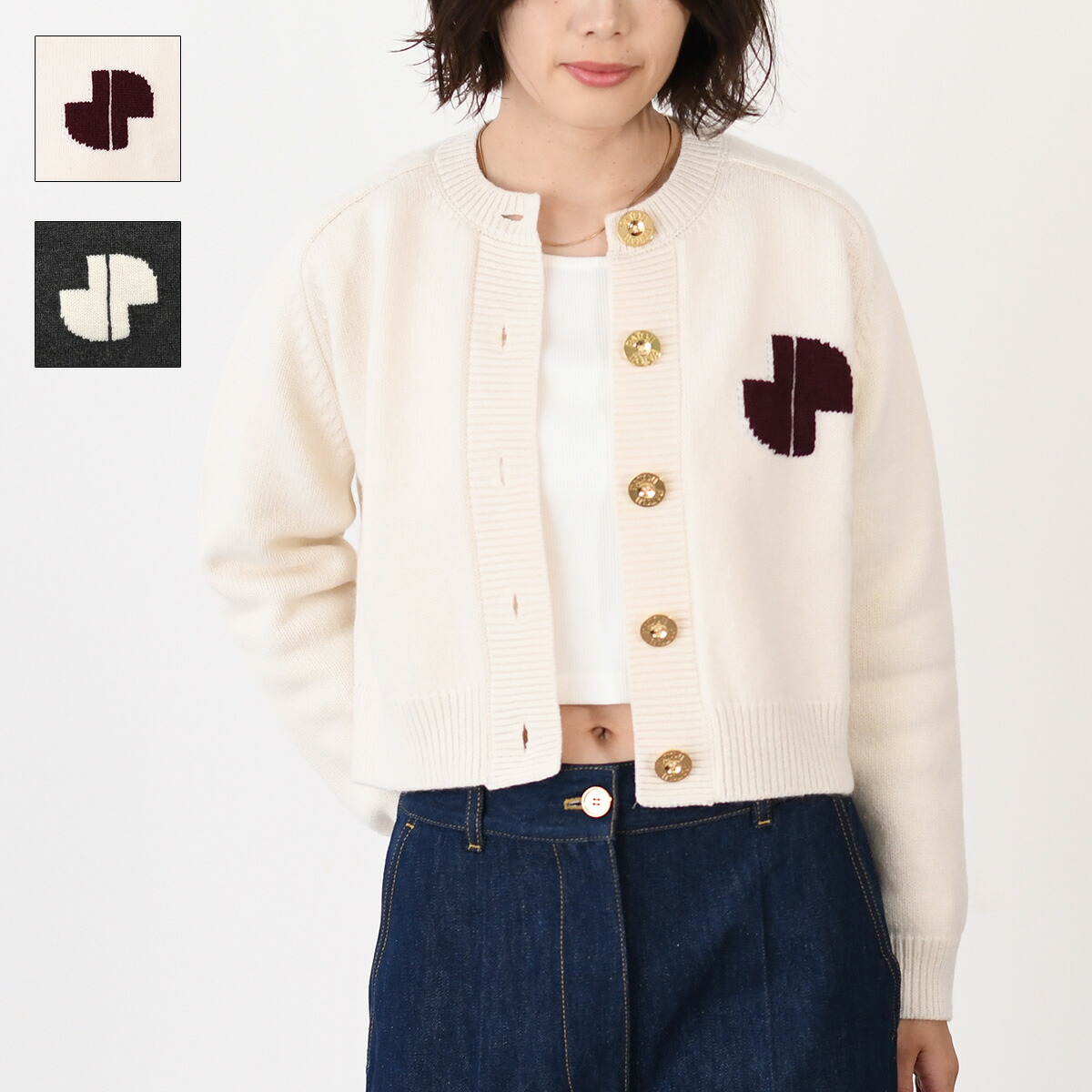 楽天市場】PATOU パトゥ ニット トップス ウールブレンド ロゴトップス