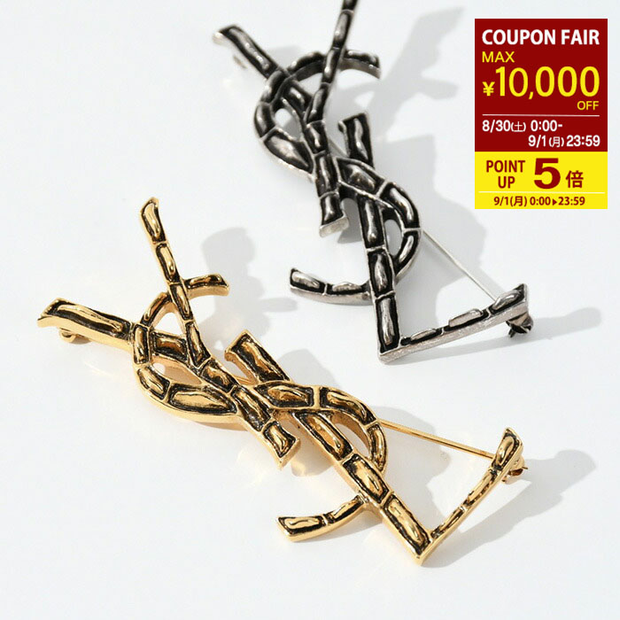 YSL ゴールド ワイヤーブローチ オパール風 SAINT LAURENT】オピウム YSL ブローチ メタル (Saint Laurent