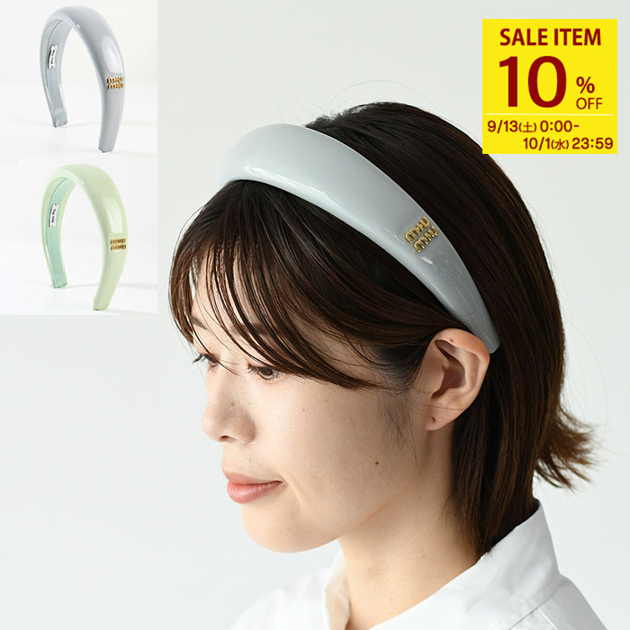 MIU MIU ヘアバンド ブルー　ロゴ入り　カチューシャ ブルー（青）系 MiuMiu(ミュウミュウ) ヘアアクセサリー