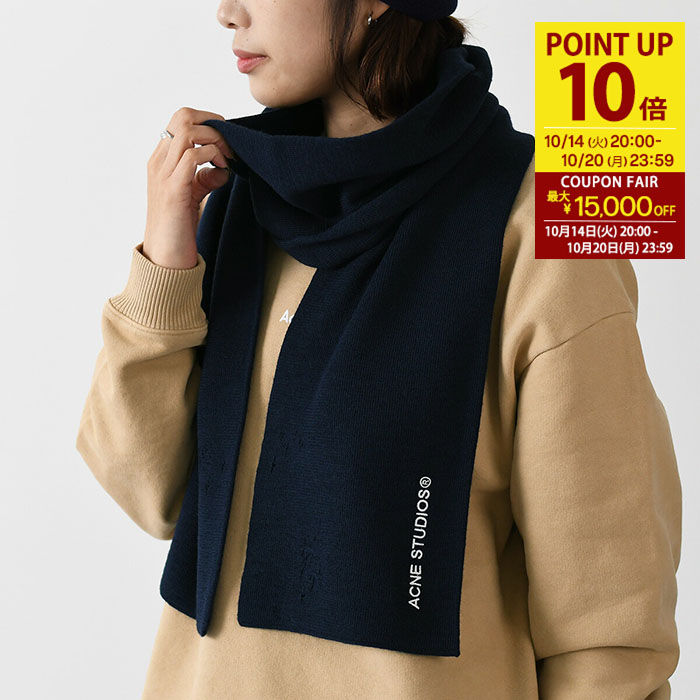 Acne Studios 黒ウールマフラー Acne Studios アクネストゥディオズ マフラー CA0308 FN-UX