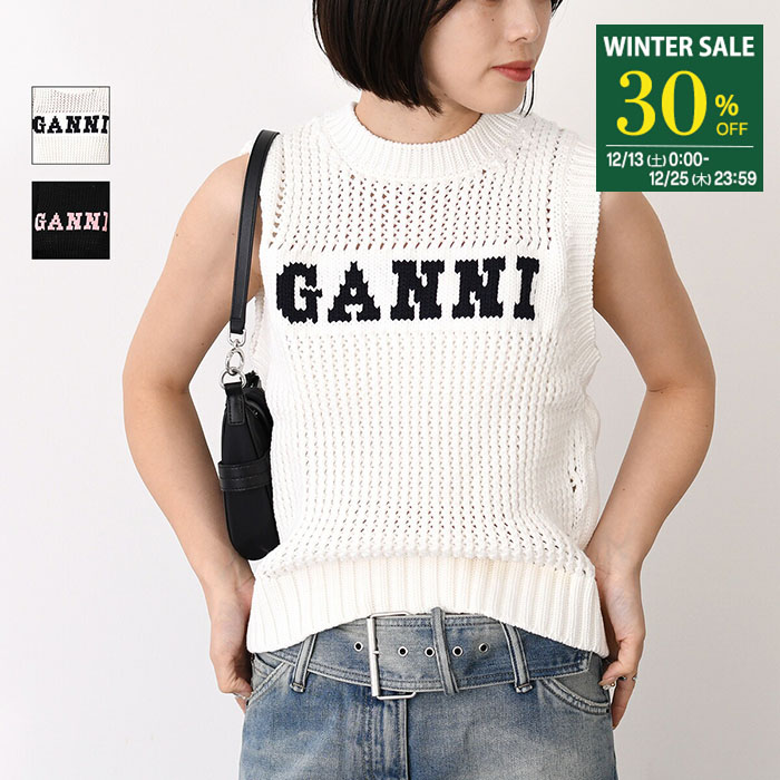 楽天市場】GANNI ガニー ニットベスト Logo Wool Mix Vest K1902 K1972