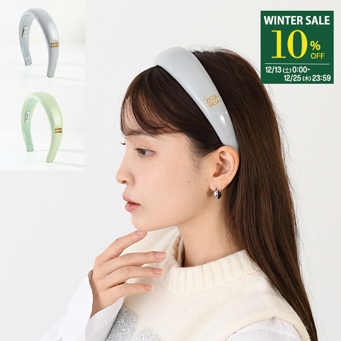 miumiu クリスタル＆パールカチューシャ ヘッドバンド miu miu（ミュウミュウ） カチューシャ 5JH004 2ARA レディース