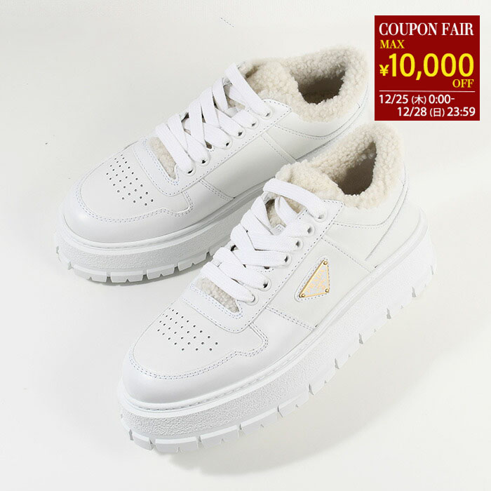 楽天市場】プラダ PRADA スニーカー パデッドレザー 三角ロゴ レース