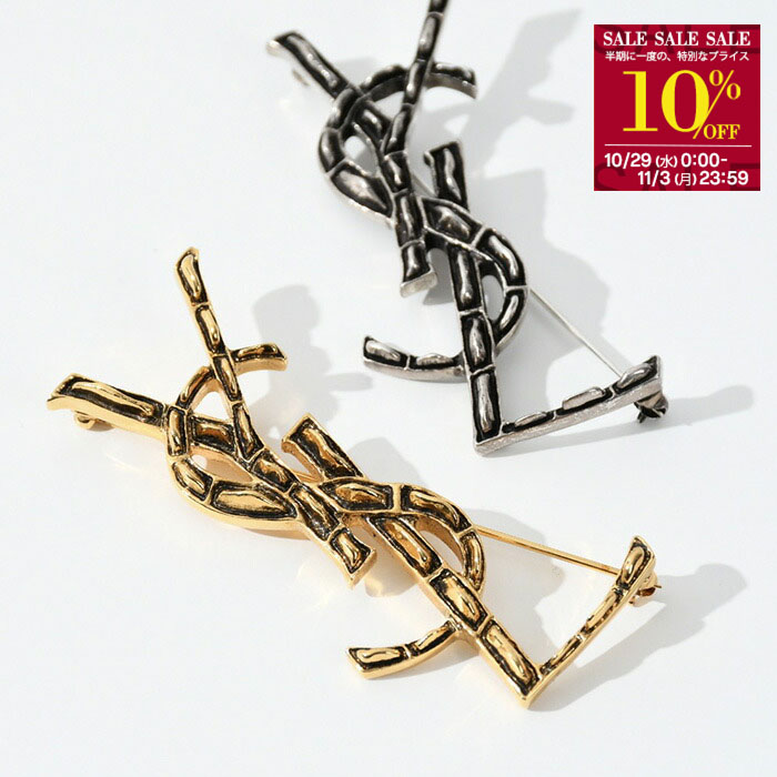 【SAINT LAURENT 】YSL ブローチ スネーク Saint Laurent Goldtone Snake and Pearl Brooch