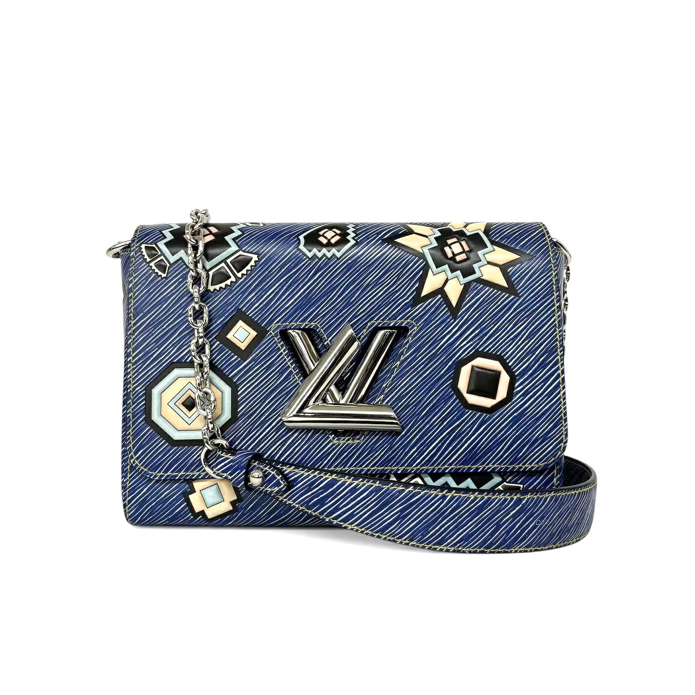LOUIS VUITTON ルイ ヴィトン エピ デニム ポルトフォイユ ツイストチェーン チェーンウォレット ショルダー M61490