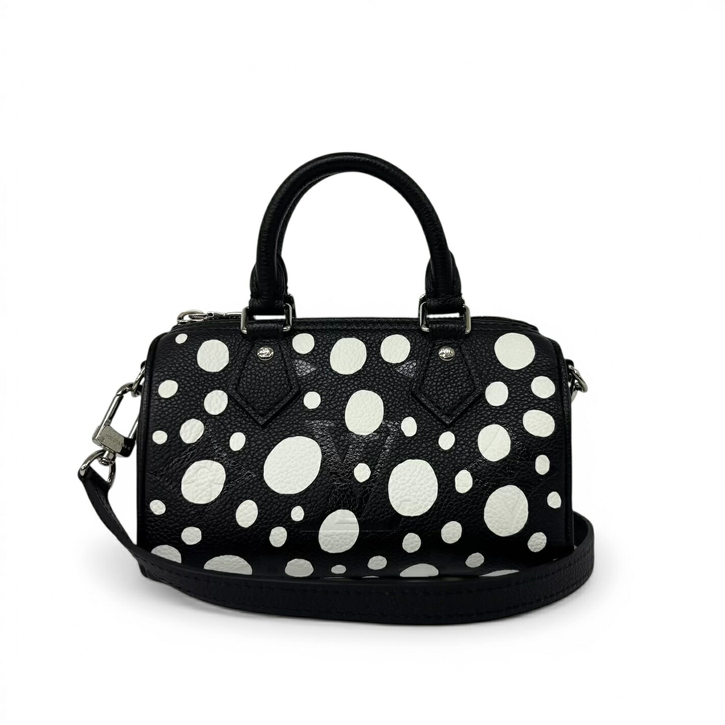 LOUIS VUITTON ルイヴィトン モノグラム アンプラント LV×YK ナノ・スピーディ ボストンバッグ ショルダーバッグ 草間彌生 ブラック ドット M81910 ICチップ