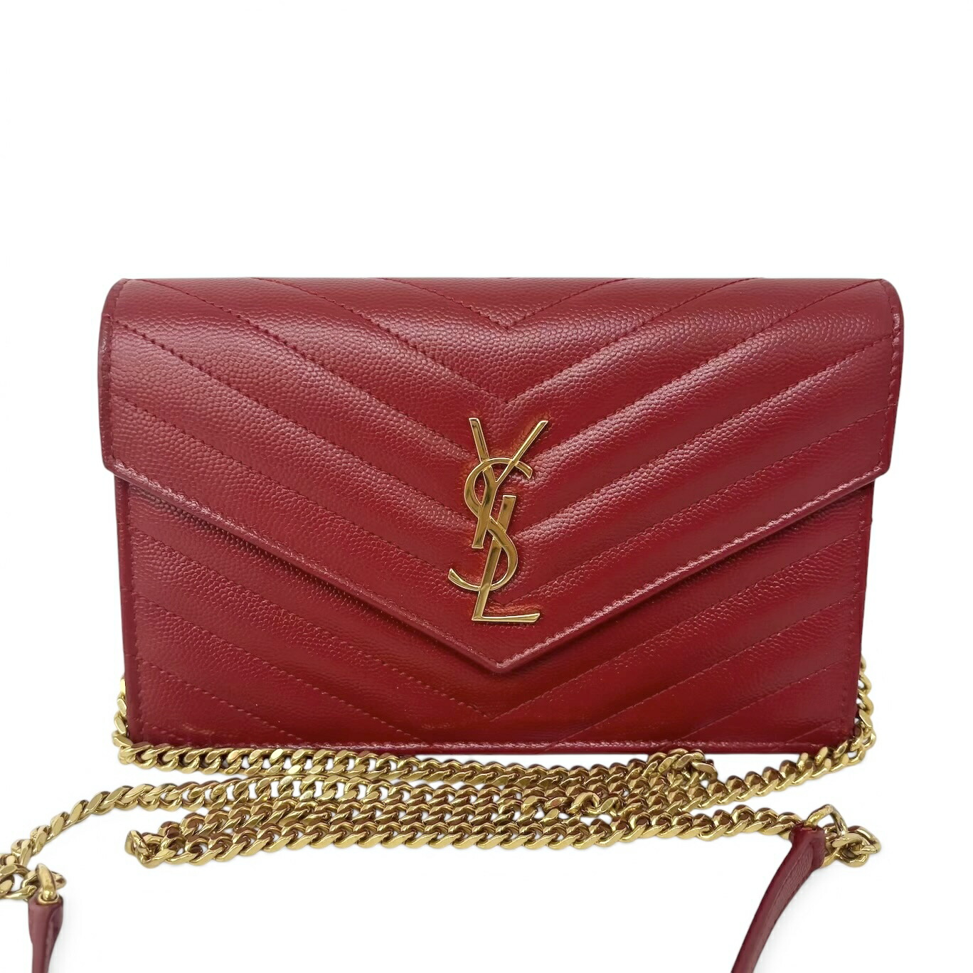 サンローラン 状ぶくろ ショルダーバッグ サンローラン なめし革 393953 赤いこと レディース SAINT LAURENT