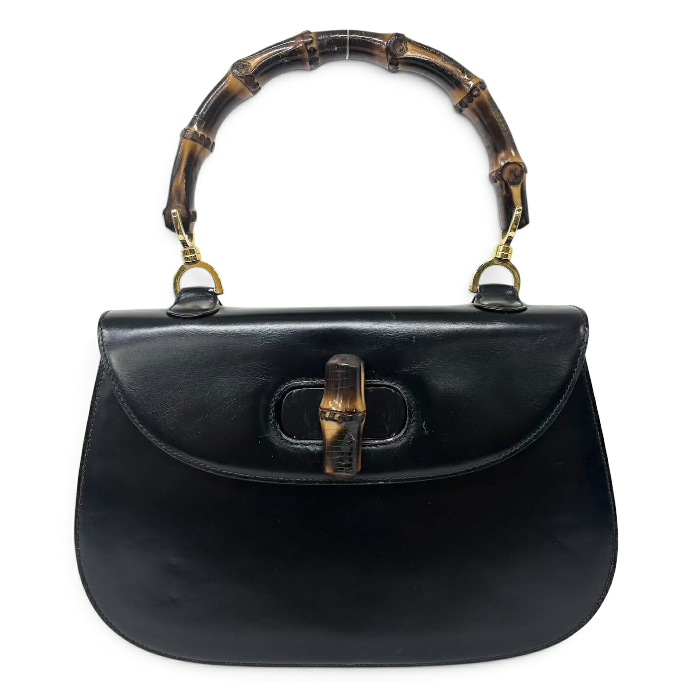 GUCCI グッチ 年寄りのグッチ バンブー 折りかえし鍵を掛ける とっ始め手持ち部分 ハンドバック なめし革 レディース