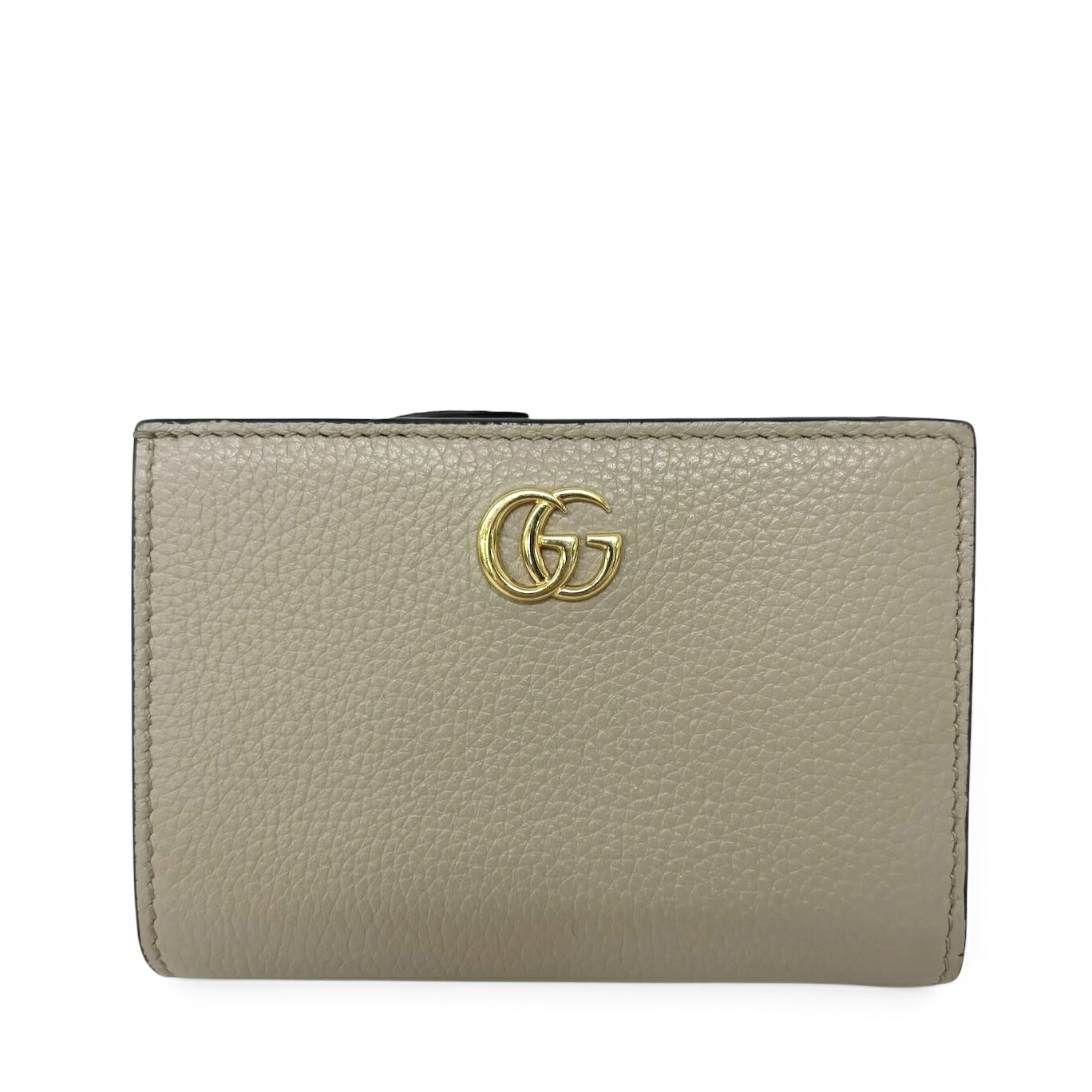 GUCCI グッチ 日本押さえる なめし革 二つ折り紙入れ コンパクトウォレット 赤いこと レディース