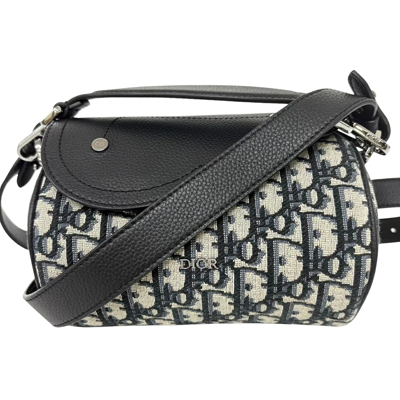 Christian Dior クリスチャンディオール トロッター　サドル ローラーバッグ オブリーク ショルダーバッグ ネイビー レディース｜Selectfew 店