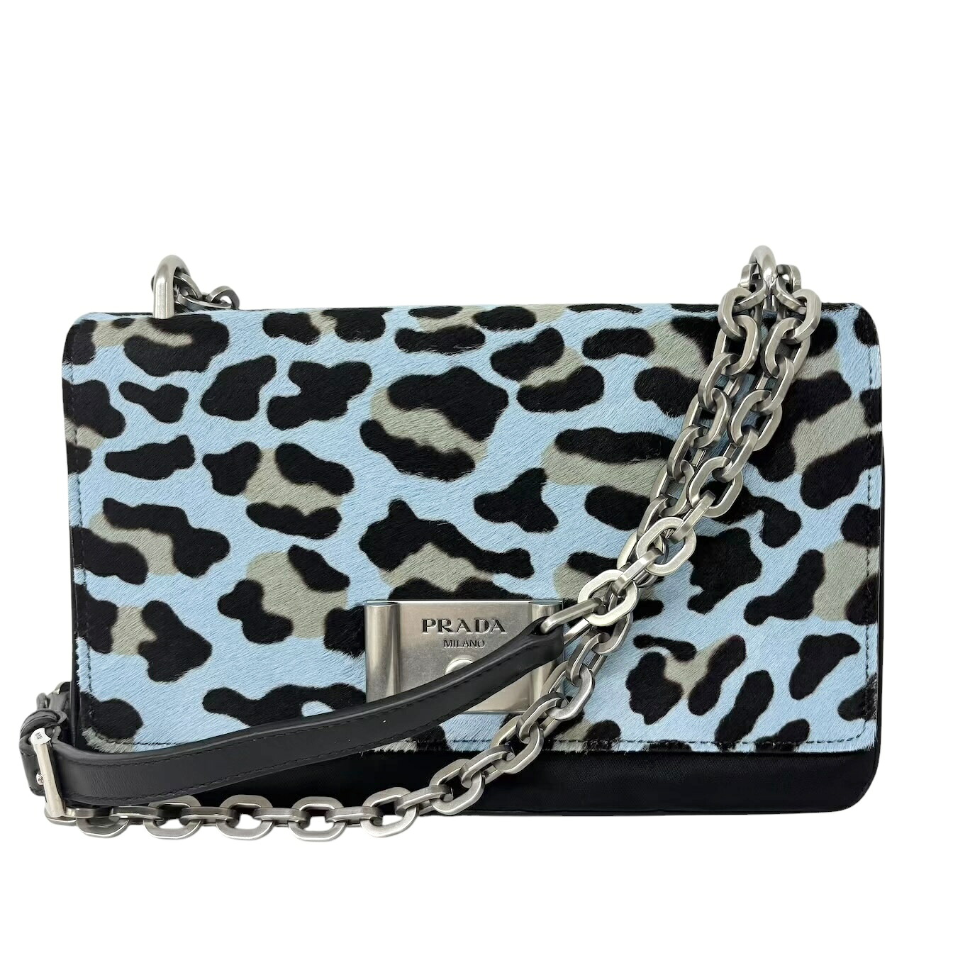 PRADA プラダ ハラコ ナイロン レオパード チェーンショルダーバッグ レディース｜Selectfew 店