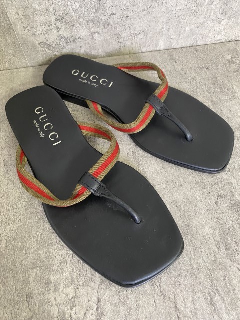 GUCCI メンズ トング サンダル 8 シェリーライン GG柄 レザー GUCCI サンダル シェリーライン レザー ブラウン - メルカリ