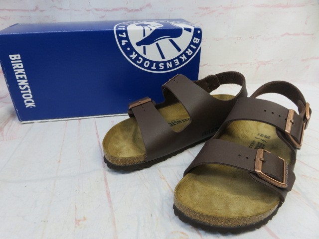 【中古】箱有 BIRKENSTOCK ヒ゛ルケンシュトック サンタ゛ル Milano BS フ゛ラウン 24.5糎 991863145 靴-サンダル-メンズ靴