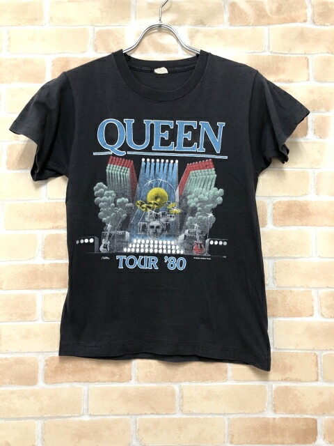 【中古】 80s VINTAGE ヴィンテージ QUEEN TOUR'80 Tシャツ グレー 111434868｜セレクト古着レプトン　店