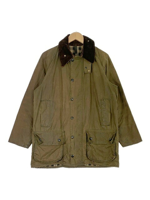 【中古】80S BARBOUR バブア BEAUFORT ビューフォート ジャケット コート オイルド イギリス製 ヴィンテージ ビンテージ カーキ C38 33946578|セレクト古着レプトン 店